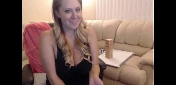  Chubby blonde shows her nice tits and puts a dildo inside her